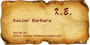 Kaizer Barbara névjegykártya